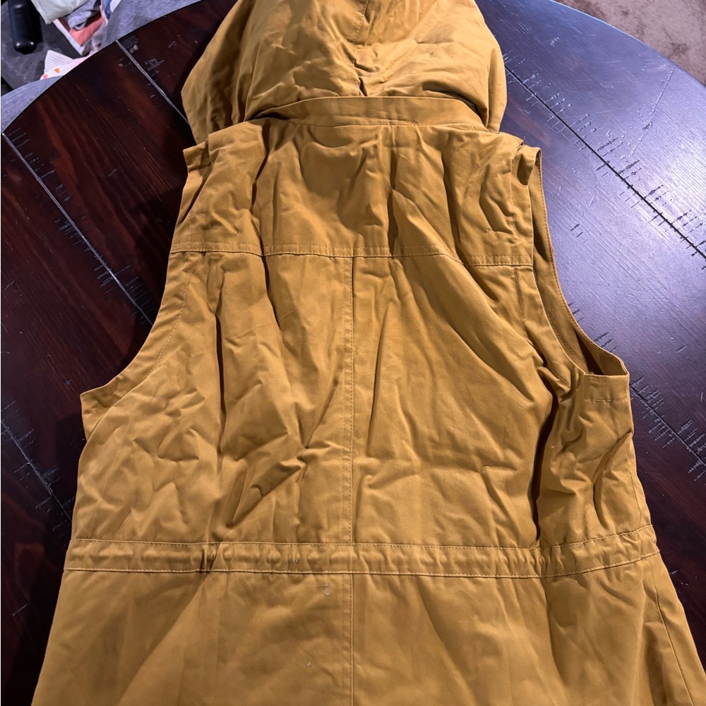 Love Tree Mustard Quilted Hooded Vest with Faux Fur Trim - Picture 4 of 4